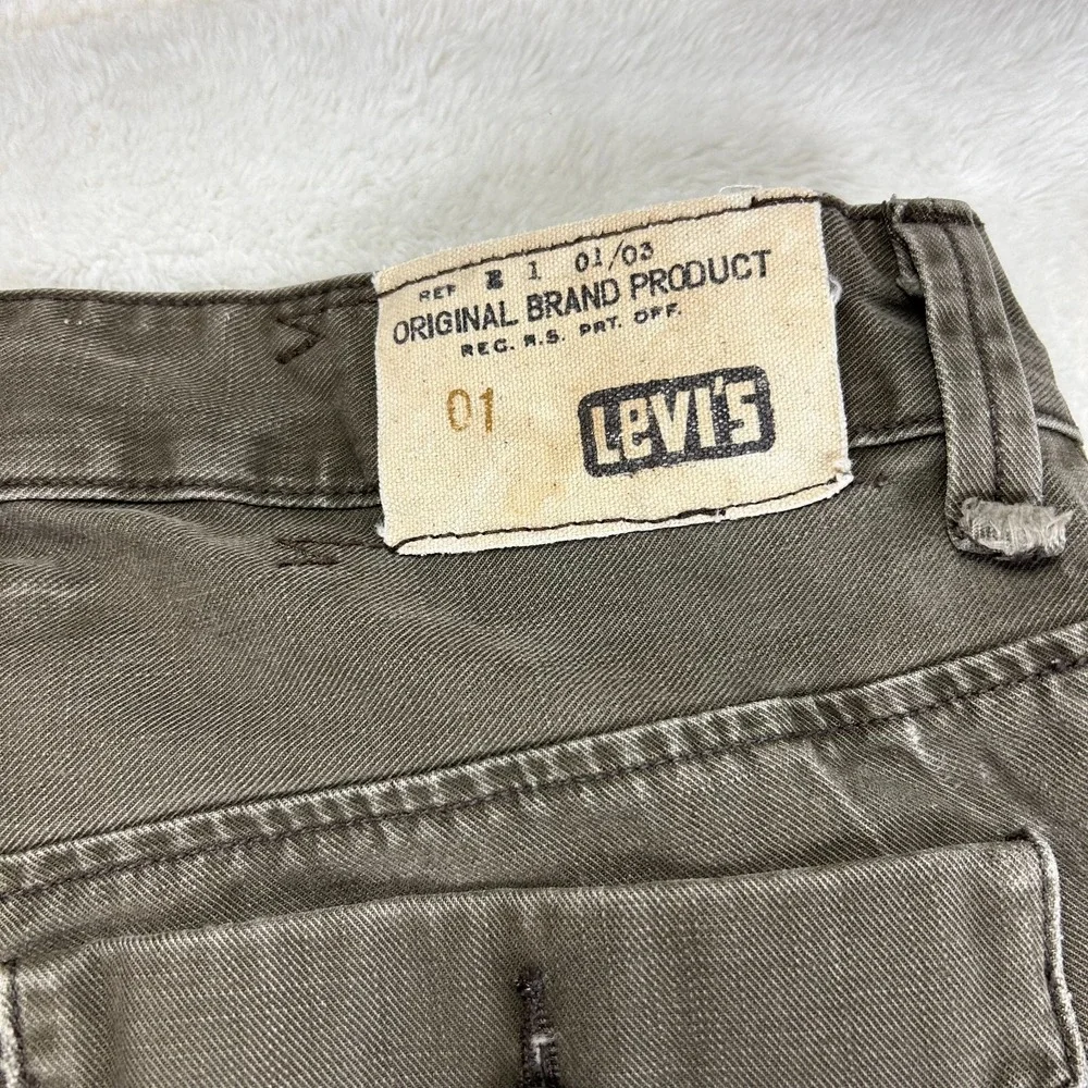 Levi's Tab Twills Straight Leg Jeans Mens 36x34 Brown Cotton Distressed 
